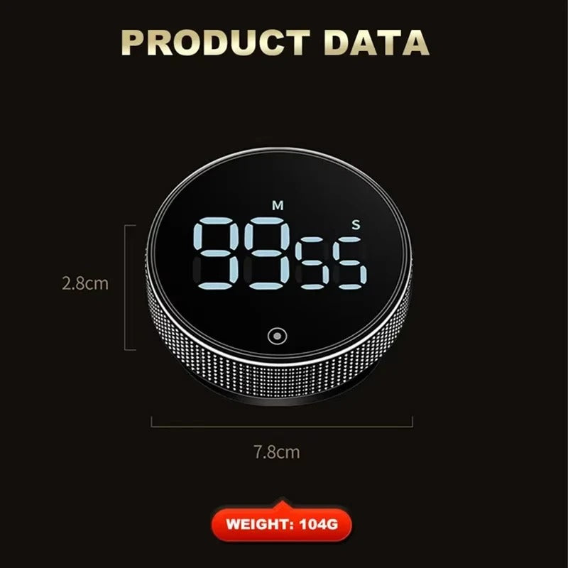 Magnetic Productivity Timer – Digital & Manual Countdown Tool for Focus, Cooking, Workouts, and Daily Motivation