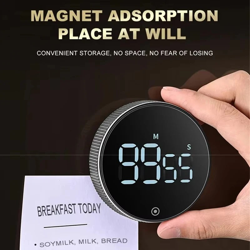 Magnetic Productivity Timer – Digital & Manual Countdown Tool for Focus, Cooking, Workouts, and Daily Motivation